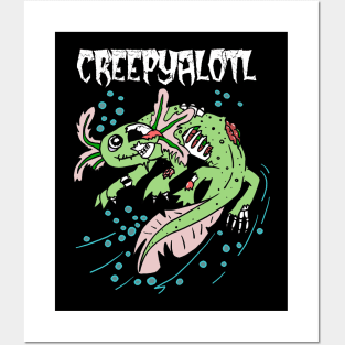 Creepyalotl Zombie Axolotl Posters and Art